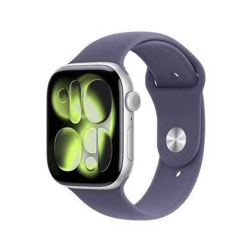 Apple Watch S11 GPS + Cellular 46mm - Silver Aluminum Case With Purple Fog Sport Band - M/L