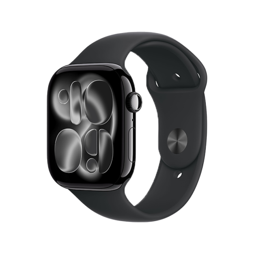 Apple Watch S11 GPS 46mm - Jet Black Aluminum Case With Black Sport Band - M/L