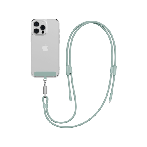 Energea Lasso 2-In-1 USB-C to USB-C 240W 480Mbps Lanyard With Charging Cable 1.5M - Sage