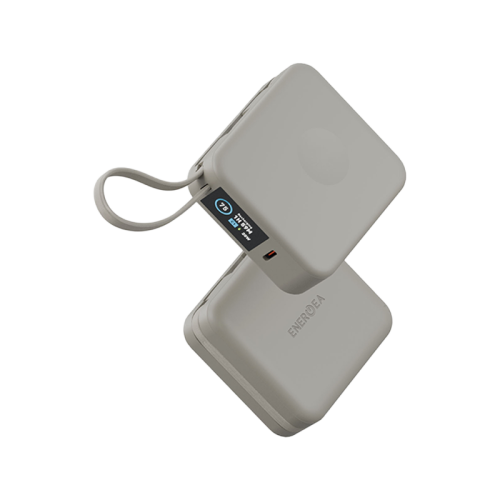 Energea Magpac Mini Plus Wireless Power Bank 10000mAh With Build in USB-C Cable & Display - Sand