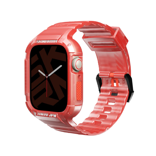 Skinarma Saido 2 in 1 Strap For Apple Watch With Case 45/44mm - Red