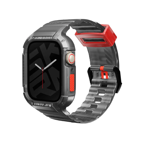 Skinarma Saido 2 in 1 Strap For Apple Watch With Case 45/44mm - Smoke