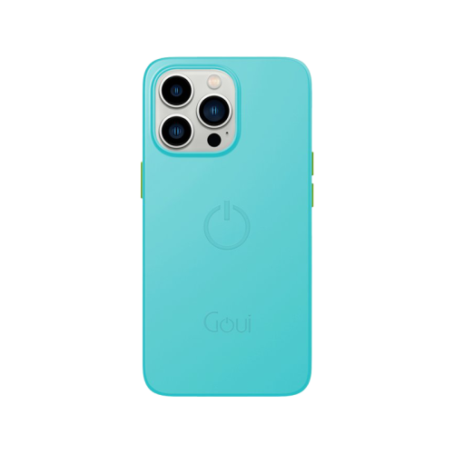 Goui Magnetic Case With Magnetic Bars for iPhone 13 Pro + Magnetic Strap - Cyan Blue