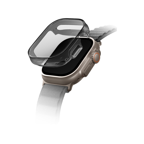 Uniq Hybrid Garde Case With Screen Protector for Apple Watch Ultra 49mm - Smoked Tinted Grey