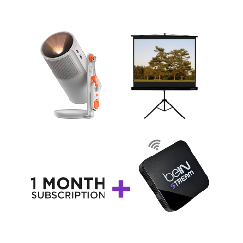 XGIMI MoGo 4 Portable Projector (Bein Streamer + iView Tripod Projection Screen 180 X 180 cms)