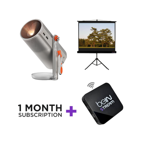 Xgimi MoGo 4 Laser Portable Projector (Bein Streamer + iView Tripod Projection Screen 180 X 180 cms)