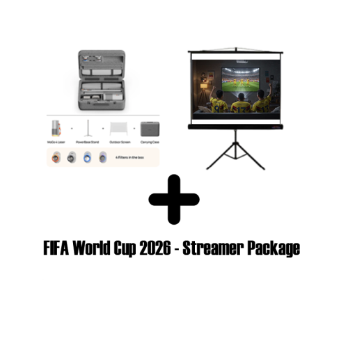 Xgimi MoGo 4 Laser Outdoor Set (FIFA World Cup 2026 - streamer package + iView Tripod Projection Screen 180 X 180 cms)